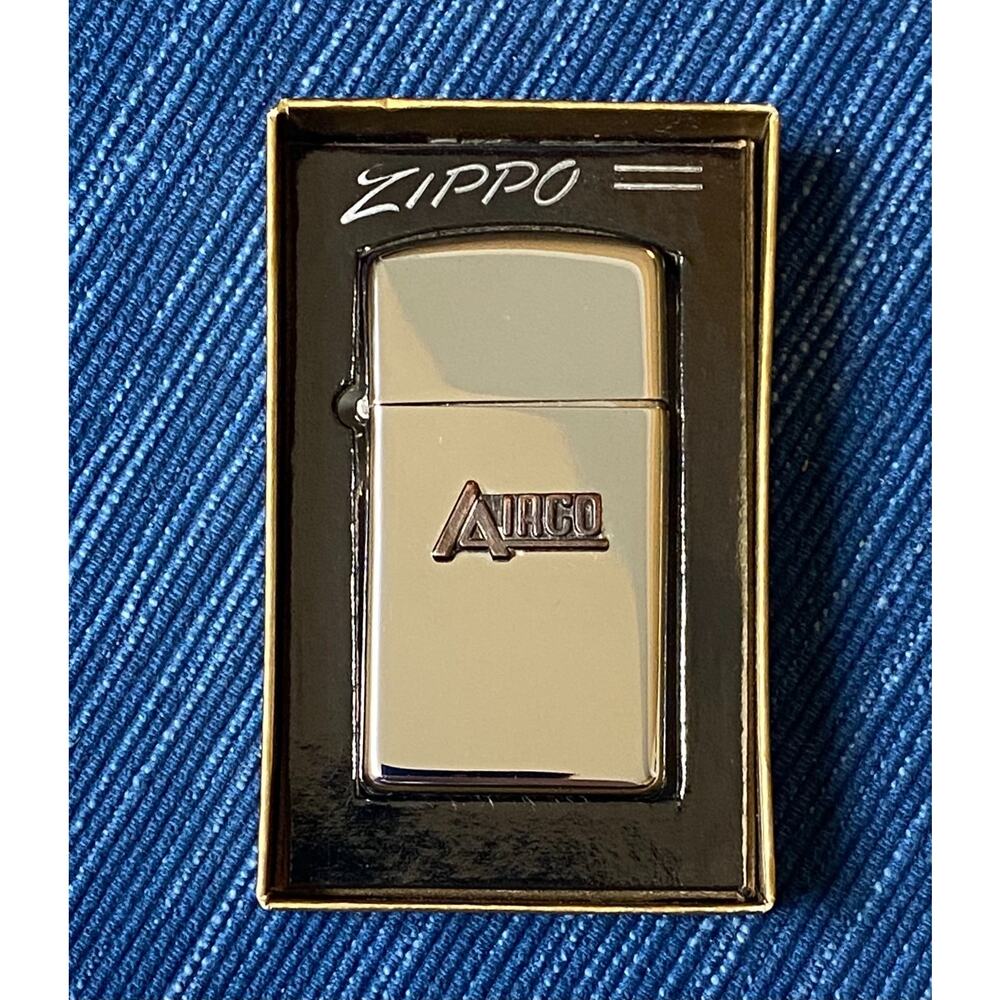 Vintage 1970 Zippo Airco Speer PA Advertising Lighter Slim 49B